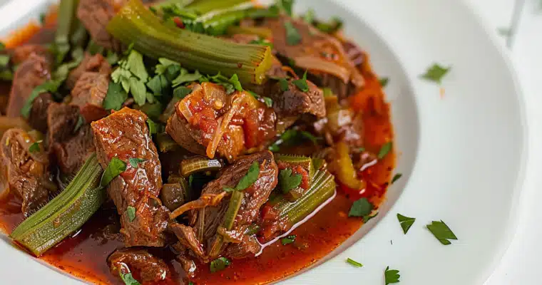 Okra Stew With Lamb – Bamje Recipe